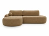 Ecksofa L-Form Links mit Schlaffunktion und Bettkasten Aurio O Hellbraun