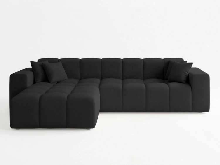 Ecksofa L-Form Links Moderne Ecksofa Loopo Schwarz