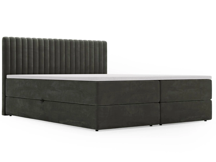 Boxspringbett mit Bettkasten 140x200 Marbella Dunkelgrau