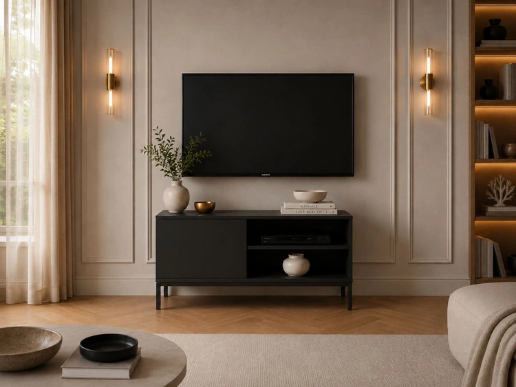 TV-Lowboard mit Türen 100 cm Soroko Schwarz