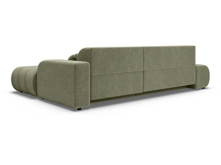Ecksofa L-Form mit Schlaffunktion und Bettkasten Lisso Rechts Grün