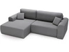 Ecksofa mit Schlaffunktion und Bettkasten Belvio links Dunkelgrau