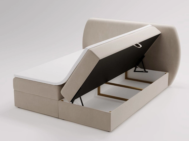 Boxspringbett mit Bettkasten 120x200 Bogota Beige