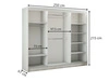 Schiebetürenschrank mit Spiegel und Lamellen 250 cm Loreto Schwarz