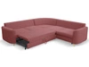 Ecksofa L-Form Links mit Schlaffunktion und Bettkasten Limon Rot