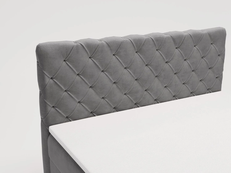 Boxspringbett mit Bettkasten 140x200 Lunaris Grau
