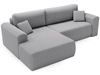 Ecksofa mit Schlaffunktion und Bettkasten Belvio links Hellgrau