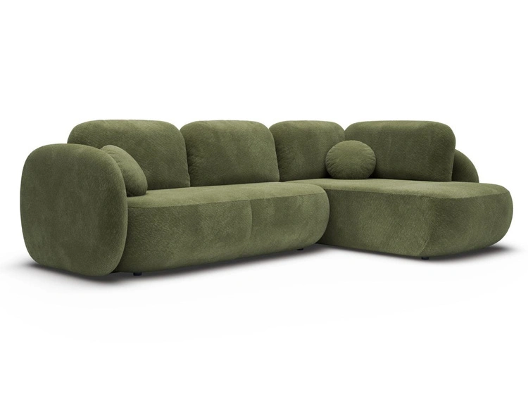 Ecksofa mit Schlaffunktion und Bettkasten Rechts Carino Grün