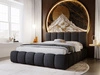 Polsterbett mit Bettkasten und Lattenrost 160x200 Cloud Bouclé-Stoff Schwarz