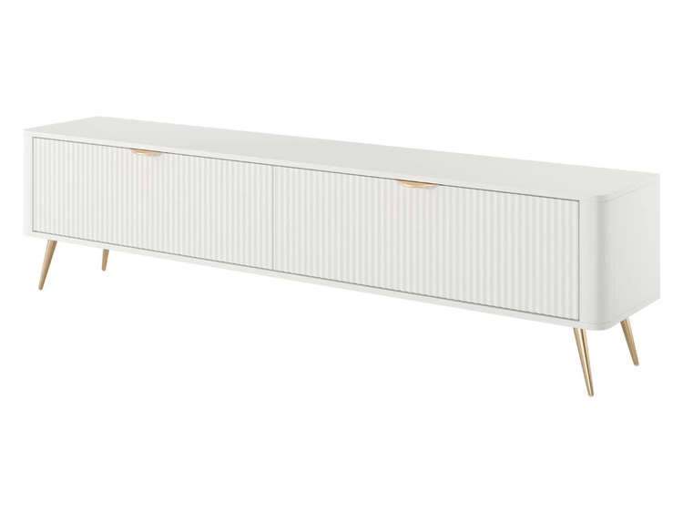 TV-Lowboard mit Türen 200 cm Latina Weiß
