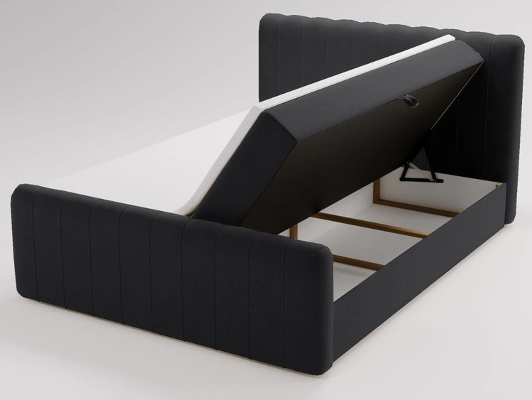 Boxspringbett mit Bettkasten 140x200 Osteno Schwarz