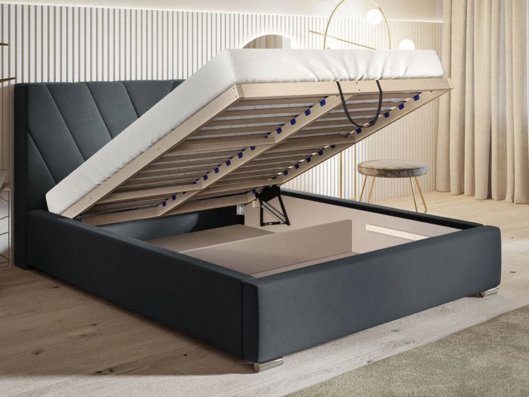 Polsterbett mit Bettkasten und Lattenrost 120x200 Tivoli Beige