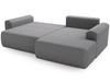 Ecksofa mit Schlaffunktion und Bettkasten Belvio rechts Dunkelgrau