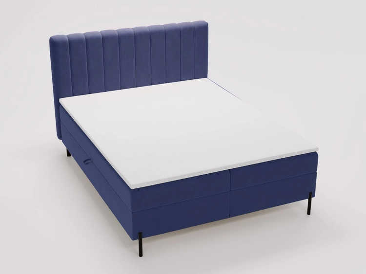 Boxspringbett mit Bettkasten 140x200 Primavera Dunkelblau