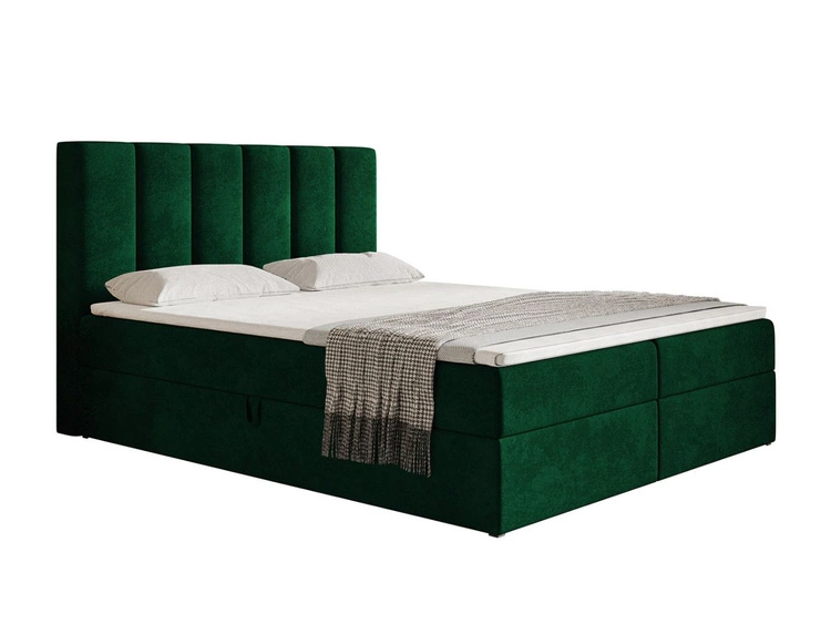 Boxspringbett mit Bettkasten 160x200 Cascada Grün