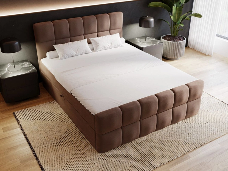 Boxspringbett mit Bettkasten 160x200 Alicante Braun