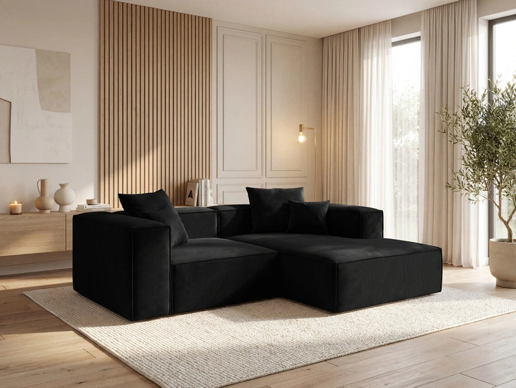 Ecksofa L Rechts Vellaro Schwarz