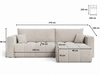 Ecksofa L-Form mit Schlaffunktion und Bettkasten Neva Beige