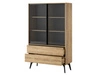 Vitrinenschrank Soil Barock Eiche, Schwarz
