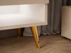 TV-Schrank für das Wohnzimmer 180 cm mit goldenen Beinen und LED-Beleuchtung Aurelie Weiß Hochglanz