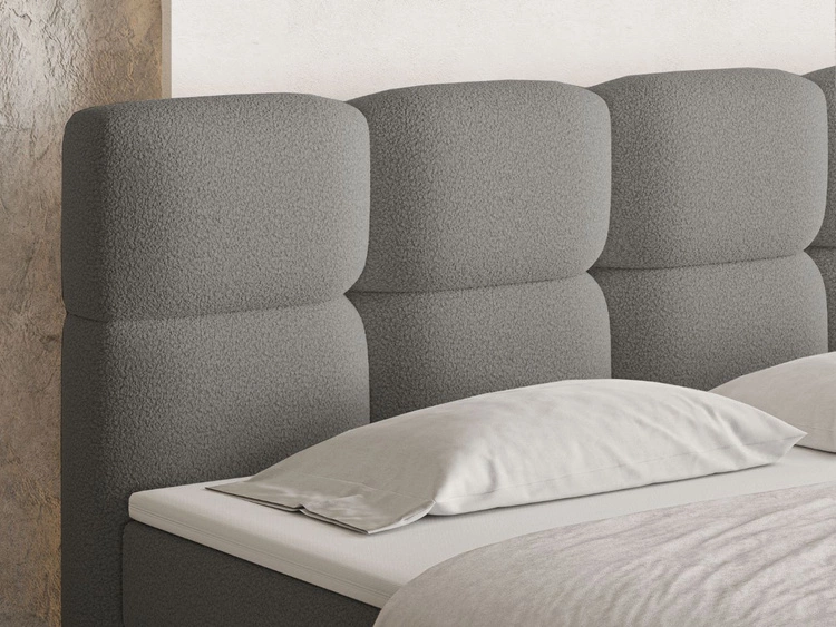 Boxspringbett mit Bettkasten 120x200 Rivon Grau