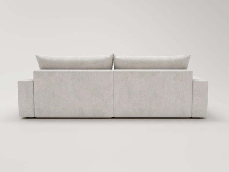 Ecksofa L-Form mit Schlaffunktion und Bettkasten Havi Links Hellgrau