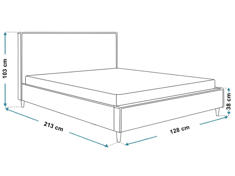Polsterbett mit Lattenrost 120x200 Grenada Beige