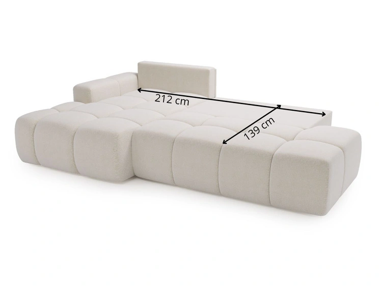 Ecksofa L-Form Links mit Schlaffunktion und Bettkasten Montero Grau