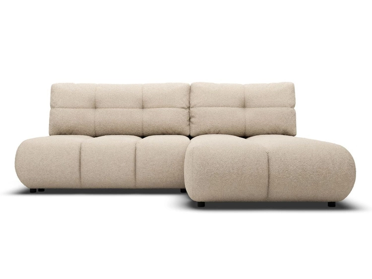 Ecksofa mit Schlaffunktion und Bettkasten Rechts Milet Beige