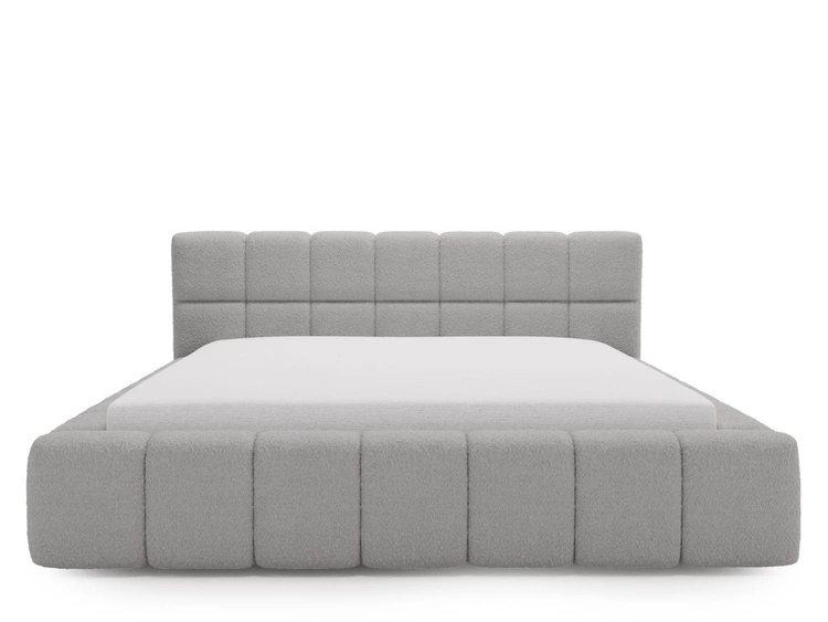 Polsterbett mit Bettkasten und Lattenrost 160x200 Alicante Boucle Grau