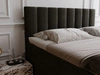 Boxspringbett mit Bettkasten 180x200 Mocca Dunkelgrau