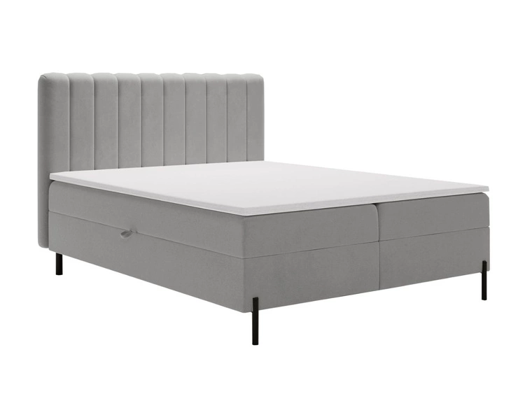 Boxspringbett mit Bettkasten 120x200 Primavera Hellgrau