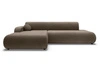 Ecksofa L-Form mit Schlaffunktion und Bettkasten Lisso Links Braun