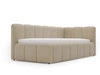 Jugendbett Einzelbett mit Bettkasten und Lattenrost 90x200 Cloud One Dunkelbeige Bouclé-Stoff