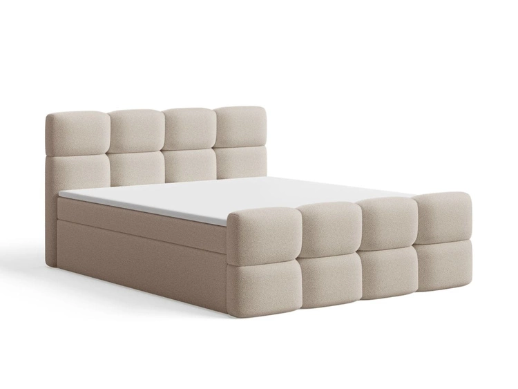 Boxspringbett mit Bettkasten 180x200 Rivon Beige