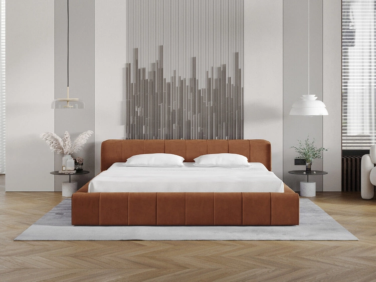 Polsterbett mit Bettkasten und Lattenrost 120x200 Lipari Braun