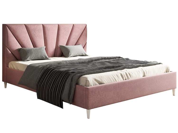 Polsterbett mit Lattenrost 140x200 Fuzi Rosa