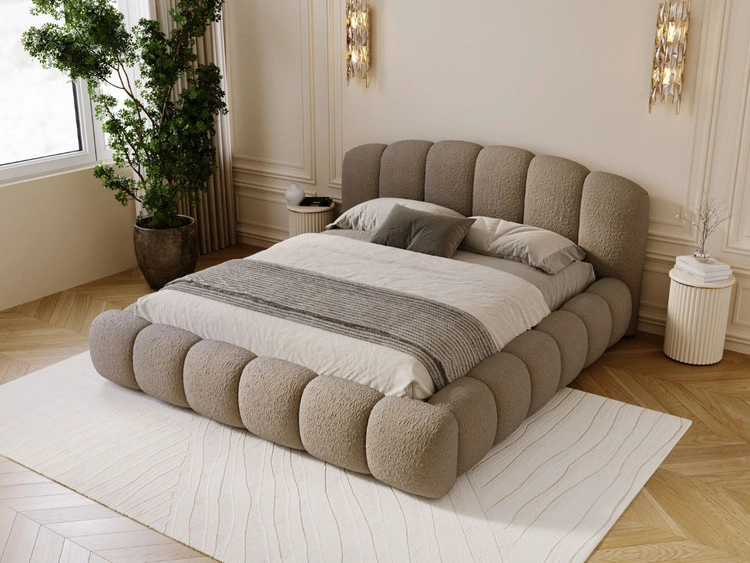 Polsterbett mit Stauraum und Lattenrost 160x200 Cloud Soft Braun