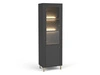 Schmale Standvitrine mit LED-Beleuchtung Messina Schwarz
