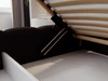 Polsterbett mit Bettkasten und Lattenrost 160x200 Modo aus Bouclé-Stoff Schwarz