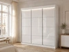 Schiebetürenschrank mit Sprossen 250 cm mit LED-Beleuchtung Ponti Weiß