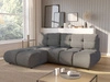 Ecksofa mit Schlaffunktion und Bettkasten Links Milet Grau