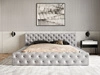 Polsterbett mit Bettkasten und Lattenrost 140x200 Palini Hellgrau