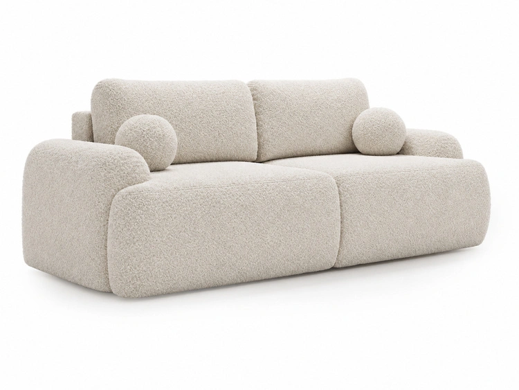 Sofa mit Schlaffunktion und Bettkasten Aurio Weiß