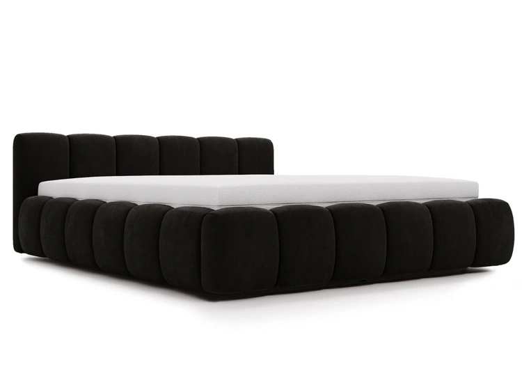 Polsterbett mit Bettkasten und Lattenrost 180x200 Cloud Low Schwarz