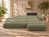 Ecksofa L-Form mit Schlaffunktion und Bettkasten Lisso Rechts Grün
