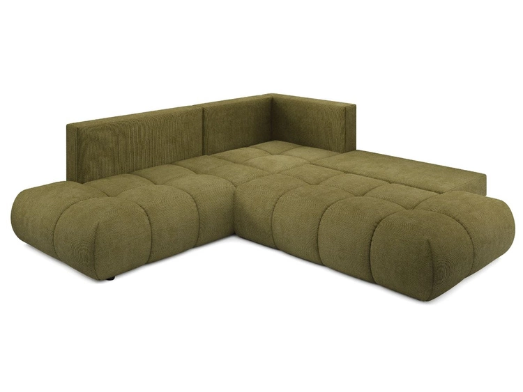 Ecksofa mit Schlaffunktion und Bettkasten Links Kair Grün