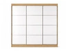 Schiebetürenschrank mit Sprossen 250 cm mit LED-Beleuchtung Ponti Eiche Sonoma, Weiß