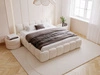 Polsterbett mit Bettkasten und Lattenrost 200x200 Cloud Low Beige