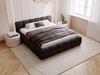 Polsterbett mit Bettkasten und Lattenrost 200x200 Cloud Low Bouclé-Stoff Schwarz
